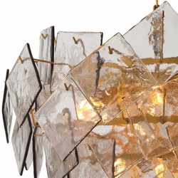 Casa Padrino lustre de luxe en laiton antique / gris Ø 80 cm - Qualité de luxe