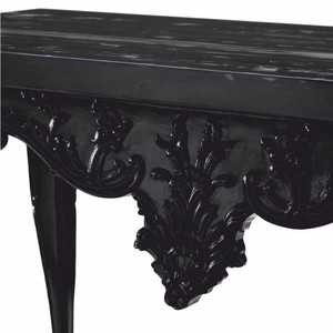 Casa Padrino Luxus Barock Mahagoni Konsole mit Marmorplatte Schwarz 128,5 cm