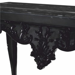 Casa Padrino Luxury Baroque Mahogany Console Table with Marble Top Black 128.5 cm