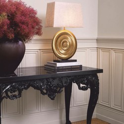Casa Padrino Luxury Baroque Mahogany Console Table with Marble Top Black 128.5 cm