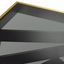 Casa Padrino Luxury Stainless Steel Coffee Table with Glass Top Brass / Bronze / Gray 105 cm
