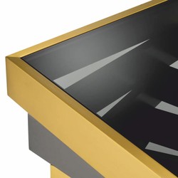 Casa Padrino tavolino di lusso in acciaio inox con piano in vetro ottone / bronzo / grigio