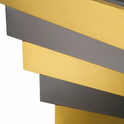 Casa Padrino tavolino di lusso in acciaio inox con piano in vetro ottone / bronzo / grigio