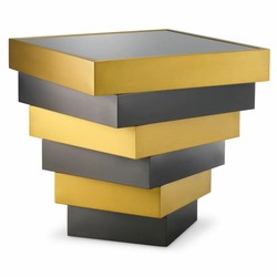 Casa Padrino tavolino di lusso in acciaio inox con piano in vetro ottone / bronzo / grigio