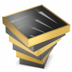 Casa Padrino tavolino di lusso in acciaio inox con piano in vetro ottone / bronzo / grigio