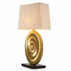Casa Padrino Luxus Tischleuchte Antik Gold / Schwarz / Beige H. 67 cm - Schreibtischleuchte