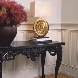 Luxus Tischleuchte Schreibtischleuchte Antik Gold Schwarz Beige
