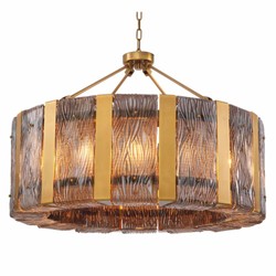 Casa Padrino lustre de luxe en laiton antique / gris Ø 91 cm - Qualité de luxe