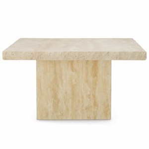 Casa Padrino Luxus Travertin Couchtisch Beige 65,5 cm - Travertin Wohnzimmer Möbel