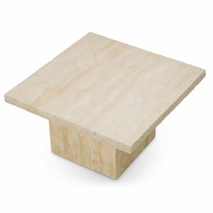 Casa Padrino Luxus Travertin Couchtisch Beige 65,5 cm - Travertin Wohnzimmer Möbel