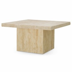 Quadratischer Luxus Travertin Couchtisch Wohnzimmertisch Beige