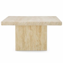 Quadratischer Luxus Travertin Couchtisch Wohnzimmertisch Beige