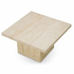 Quadratischer Luxus Travertin Couchtisch Wohnzimmertisch Beige