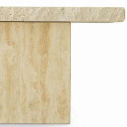 Quadratischer Luxus Travertin Couchtisch Wohnzimmertisch Beige