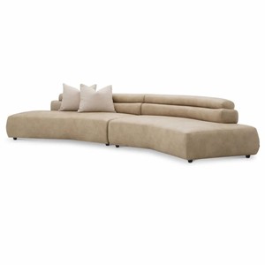 Casa Padrino Luxury Sofa Beige / Black 399 cm - Luxury Hotel Furniture