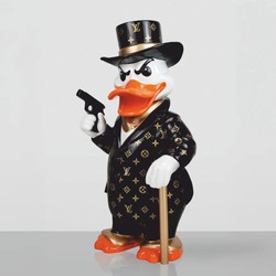 Casa Padrino Decorative Sculpture Duck H. 120 cm - Large Garden Decorative Figure