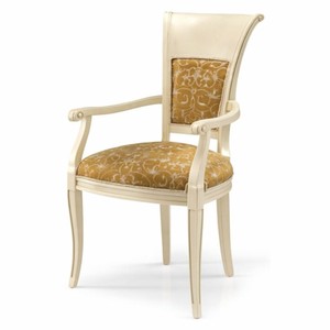Casa Padrino Sedia Barocco di Lusso con Braccioli Crema / Marrone A. 98 cm - Fatto in Italia