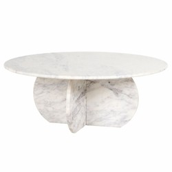 Casa Padrino luxury marble coffee table white Ø 90 cm - Luxury living room furniture