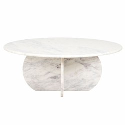 Casa Padrino luxury marble coffee table white Ø 90 cm - Luxury living room furniture
