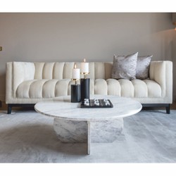 Casa Padrino luxury marble coffee table white Ø 90 cm - Luxury living room furniture