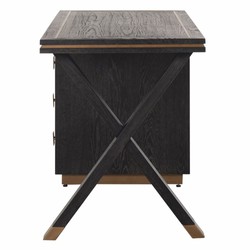 Casa Padrino scrivania di lusso con 3 cassetti nero antico / bronzo 150 cm - Mobili per ufficio