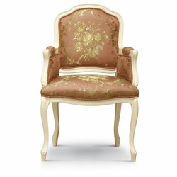Casa Padrino Sedia da Sala da Pranzo Barocco di Lusso con Braccioli Marrone / Oro / Crema - Fatto in Italia