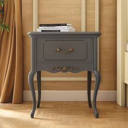 Casa Padrino Comodino Barocco di Lusso con Cassetto Grigio A. 60 cm - Mobili Barocchi