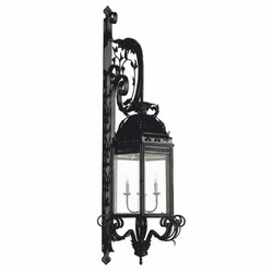 Prunkvolle Luxus Barock Außenwandleuchte Schwarz