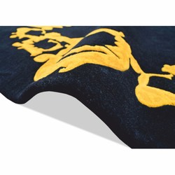 Casa Padrino Luxury Wool Carpet Black / Gold Ø 175 cm - Luxury Interior Casa Padrino Luxury Wool Carpet Black / Gold Ø 175 cm - Luxury Interior