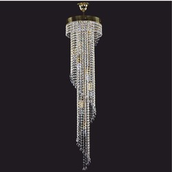 Casa Padrino Luxury Baroque Chandelier Gold H. 120 cm - Round Crystal Glass Chandelier
