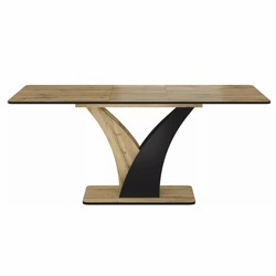 Casa Padrino table à manger marron / noir 120-160 cm - Table de cuisine extensible