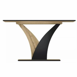 Casa Padrino table à manger marron / noir 120-160 cm - Table de cuisine extensible