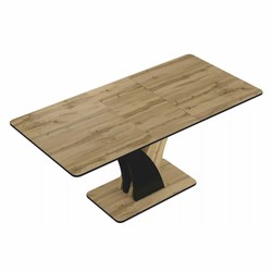 Casa Padrino table à manger marron / noir 120-160 cm - Table de cuisine extensible