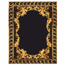 Casa Padrino Alfombra Barroco de Lujo de Lana Negro / Oro - Varios Tamaños