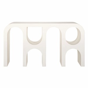 Casa Padrino Luxus Konsole Weiß 150 x 35 x H. 80 cm - Luxus Wohnzimmer Möbel