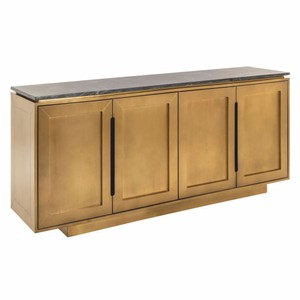 Casa Padrino buffet de luxe avec 4 portes et plateau en marbre or / noir 184 cm