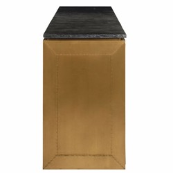 Casa Padrino buffet de luxe avec 4 portes et plateau en marbre or / noir 184 cm