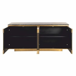 Casa Padrino buffet de luxe avec 4 portes et plateau en marbre or / noir 184 cm