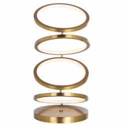 Casa Padrino lampada da tavolo a LED di lusso oro Ø 25 x A. 53 cm - Lampada da scrivania rotonda