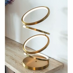 Casa Padrino lampada da tavolo a LED di lusso oro Ø 25 x A. 53 cm - Lampada da scrivania rotonda