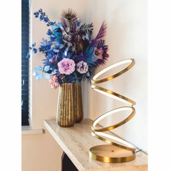 Casa Padrino lampada da tavolo a LED di lusso oro Ø 25 x A. 53 cm - Lampada da scrivania rotonda
