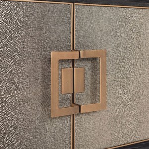 Casa Padrino Luxus TV Schrank Schwarz / Grau / Messing 185 cm - Wohnzimmer & Hotel Möbel