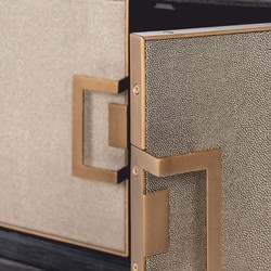 Casa Padrino Luxury TV Cabinet Black / Gray / Brass 185 cm - Living Room & Hotel Furniture