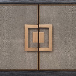 Casa Padrino Luxury TV Cabinet Black / Gray / Brass 185 cm - Living Room & Hotel Furniture