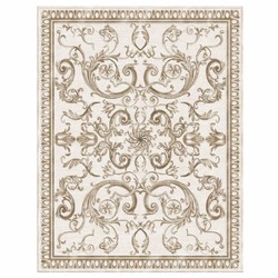 Rechteckiger Luxus Barock Teppich Wollteppich Beige