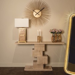 Casa Padrino consolle di lusso in travertino beige 140 cm - Mobili di lusso in pietra naturale