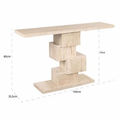 Casa Padrino consolle di lusso in travertino beige 140 cm - Mobili di lusso in pietra naturale