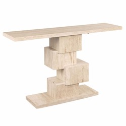 Casa Padrino consolle di lusso in travertino beige 140 cm - Mobili di lusso in pietra naturale