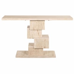 Casa Padrino consolle di lusso in travertino beige 140 cm - Mobili di lusso in pietra naturale