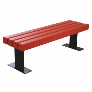 Casa Padrino banco de parque - Banco urbano rojo / negro 150 cm - Banco de jardín sólido